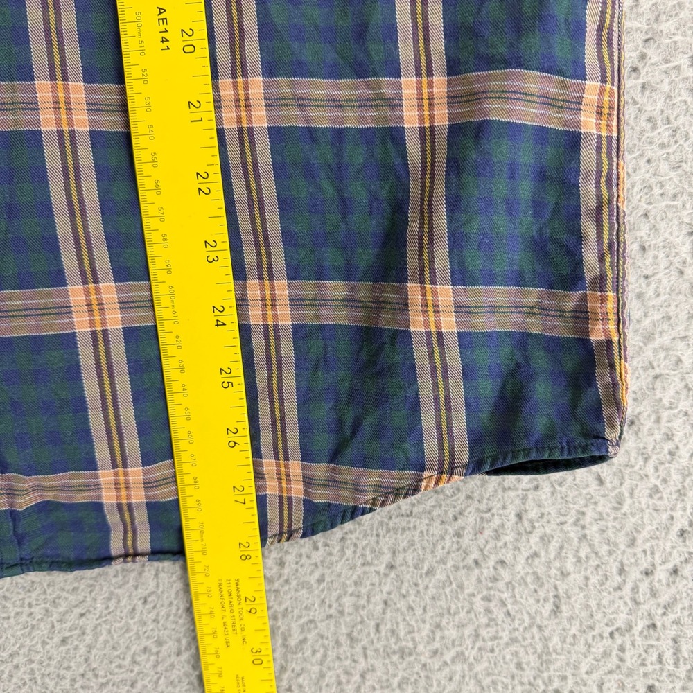Eddie Bauer Button Down‎ Shirt Mens Medium Blue Plaid Long Sleeve Cotton Vintage - Picture 6 of 14